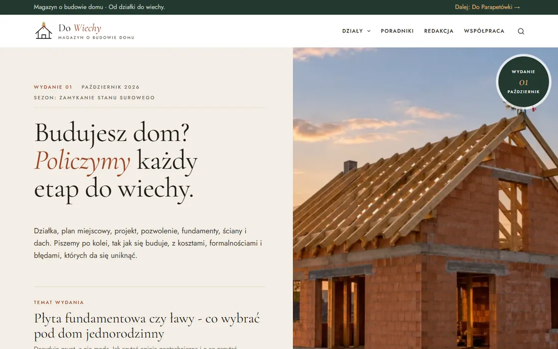 Do Wiechy - magazyn o budowie domu, realizacja agencjaitp
