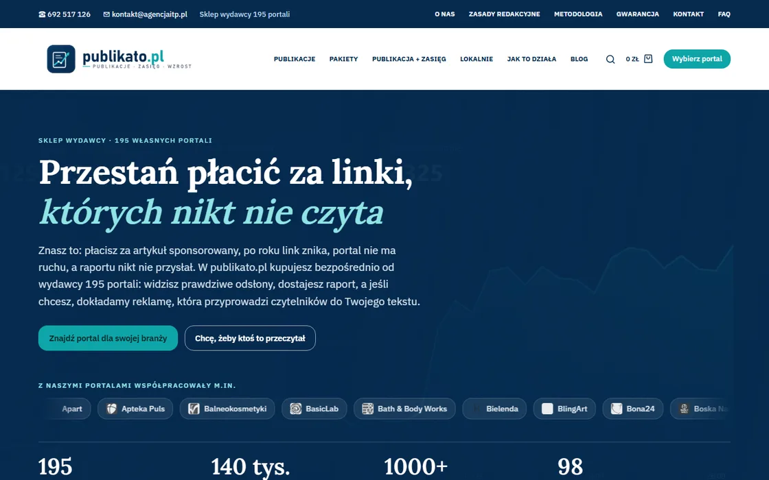 Publikato.pl - sklep z publikacjami sponsorowanymi, realizacja agencjaitp